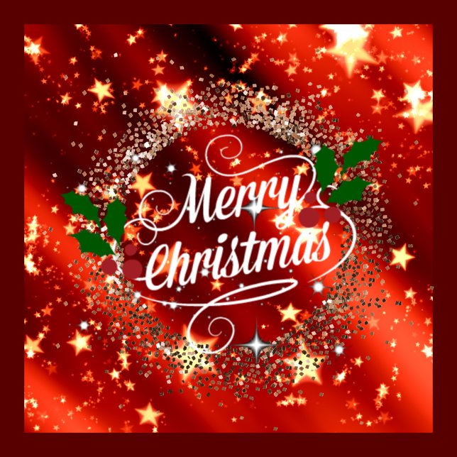 Chapa Redonda De 10 Cm Feliz Navidad brillante y purpurina (Subido por el creador)