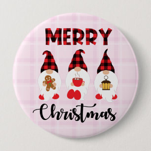 Chapa Redonda De 10 Cm Feliz Navidad - Gnomes de escúfalo