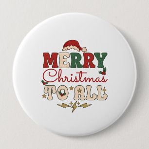 Chapa Redonda De 10 Cm Feliz Navidad Todo Sombrero de Santa Relámpagos Es