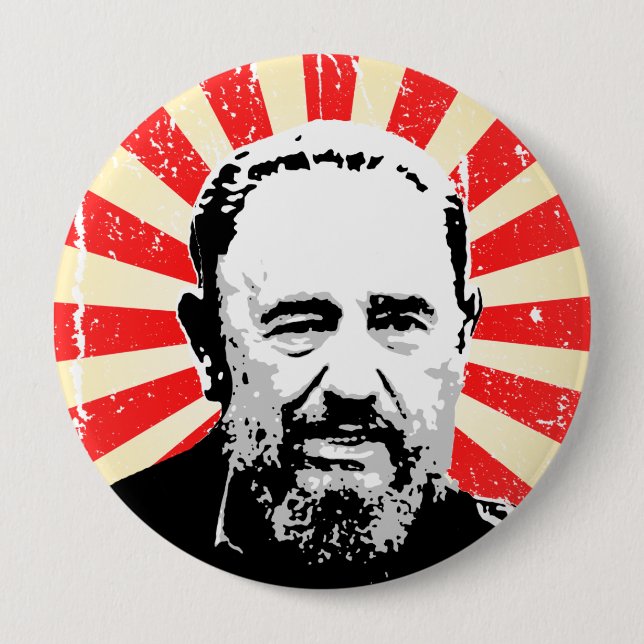 Chapa Redonda De 10 Cm Fidel Castro (Anverso)