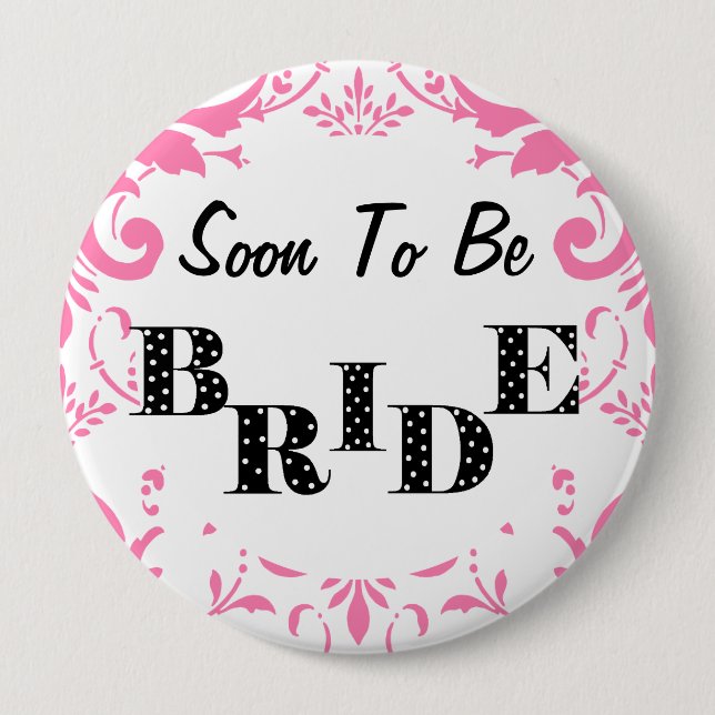 Chapa Redonda De 10 Cm Fiesta de Bachelorette - PInk (Anverso)