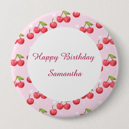 Chapa Redonda De 10 Cm Fiesta de cumpleaños 1 Cute Cherry
