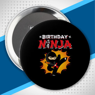 Chapa Redonda De 10 Cm Fiesta Temática Ninja de Cumpleaños - Diseño Ninja