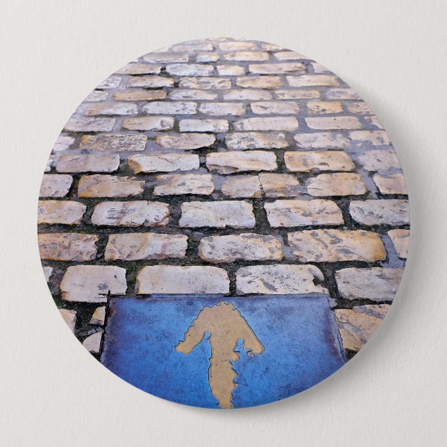 Chapa Redonda De 10 Cm Flecha amarilla (Anverso)