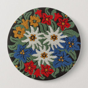 Chapa Redonda De 10 Cm Flor alpina suiza Edelweiss