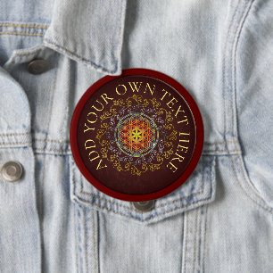 Chapa Redonda De 10 Cm Flor De Vida - Ornamentos Vintage Mandala 1