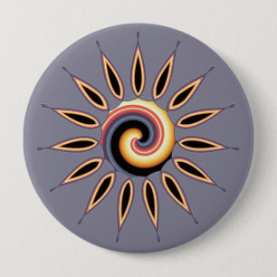 Chapa Redonda De 10 Cm Flor del atardecer