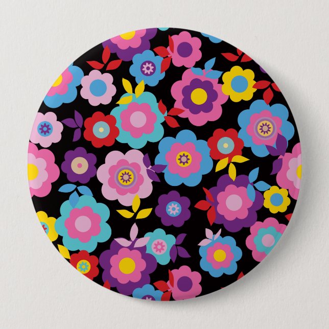 Chapa Redonda De 10 Cm Flores de primavera de Eilin (Anverso)