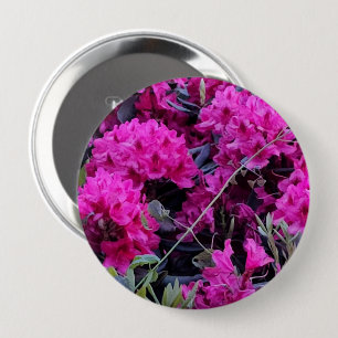 Chapa Redonda De 10 Cm Flores rosadas de rododendros