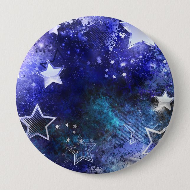 Chapa Redonda De 10 Cm Fondo espacial con estrellas (Anverso)