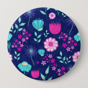 Chapa Redonda De 10 Cm Fondo lindo con patrón floral