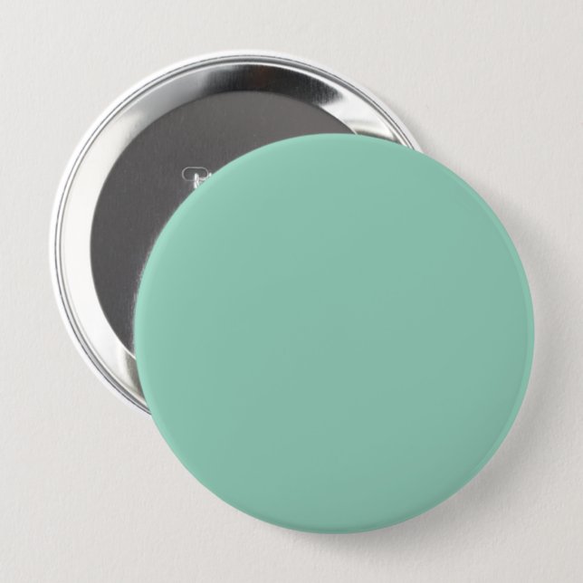 Chapa Redonda De 10 Cm Fondo verde menta sólido (Anverso y reverso)