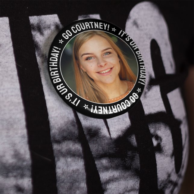 Chapa Redonda De 10 Cm Foto de cumpleaños haga que su propio Personalizad (Subido por el creador)