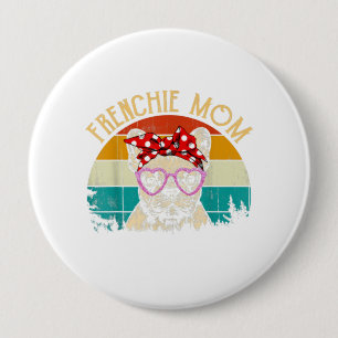 Chapa Redonda De 10 Cm Frenchie Mom Lover Gift Vintage Retro Style