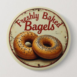 Chapa Redonda De 10 Cm Freshly Baked Bagels Vintage Metal Wall Art Sign