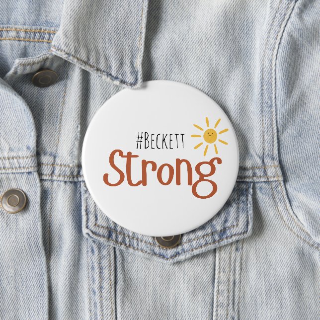 Chapa Redonda De 10 Cm fuerte #name cáncer infantil Botones (In situ)