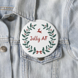 Chapa Redonda De 10 Cm Funny Wreath Navidades de Jolly AF