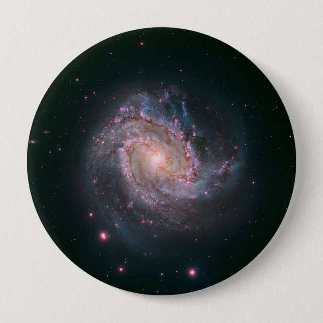 Chapa Redonda De 10 Cm Galaxia espiral M83 (NASA) (Anverso)