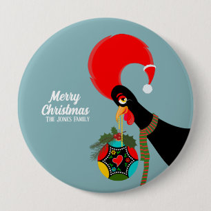 Chapa Redonda De 10 Cm Gallos portugueses y Navidades holandeses baubles