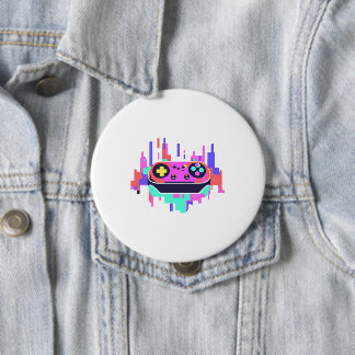 Chapa Redonda De 10 Cm Gaming controller pixelated badge rond 10cm