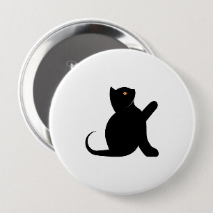 Chapa Redonda De 10 Cm Gato diciendo hola