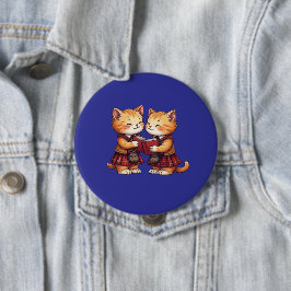 Chapa Redonda De 10 Cm Gatos naranjas leyendo Burns Night