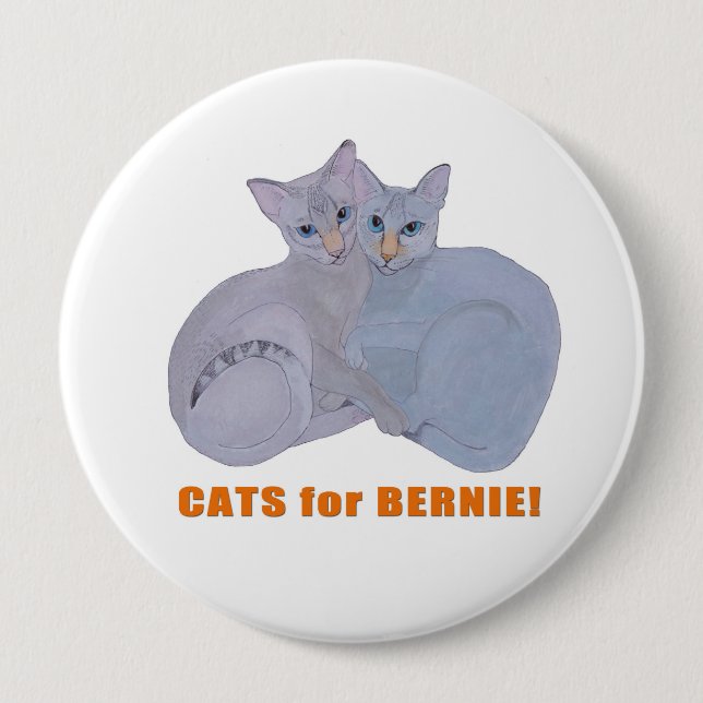 Chapa Redonda De 10 Cm ¡Gatos para Bernie! (Anverso)