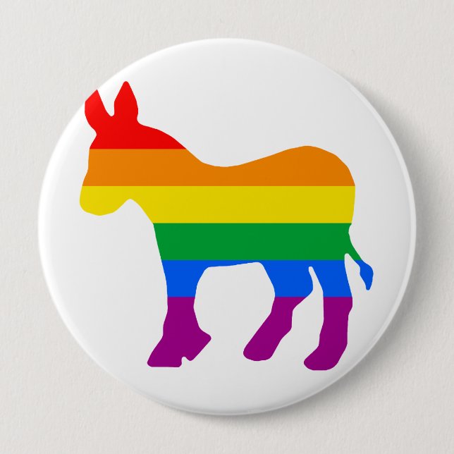 Chapa Redonda De 10 Cm GAY DEMOCRAT.png (Anverso)