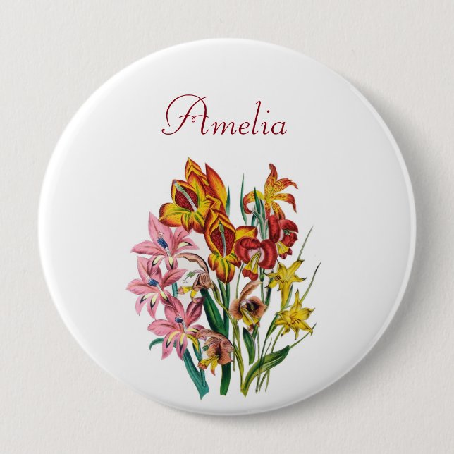 Chapa Redonda De 10 Cm Gladioli Pin personalizado (Anverso)