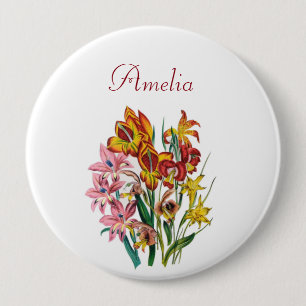 Chapa Redonda De 10 Cm Gladioli Pin personalizado