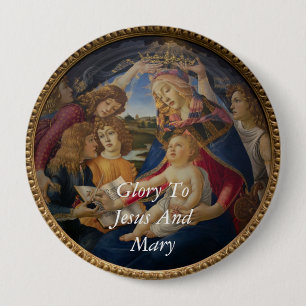 Chapa Redonda De 10 Cm gloria a Jesús y María