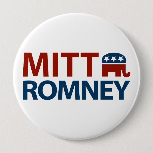 Chapa Redonda De 10 Cm GOP de Mitt Romney (Anverso)