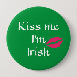 Chapa Redonda De 10 Cm Green Kiss Me I'm Irish Button