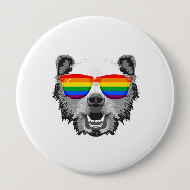 Chapa Redonda De 10 Cm Grizzly Bear Pride (Anverso)