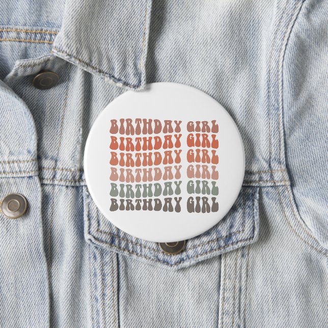 Chapa Redonda De 10 Cm Groovy Birthday Chica (In situ)