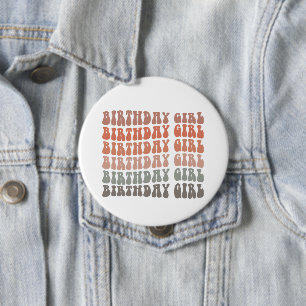 Chapa Redonda De 10 Cm Groovy Birthday Chica