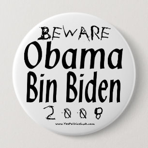 Chapa Redonda De 10 Cm Guárdese del bin Biden de Obama