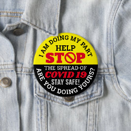 CHAPA REDONDA DE 10 CM HAGO MI PARTE - COVID 19
