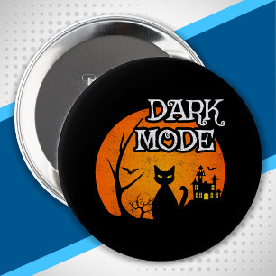 Chapa Redonda De 10 Cm Halloween Black Cat Moon Funny Mode Humor
