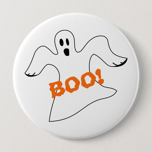 Chapa Redonda De 10 Cm Halloween Boo Ghost (Anverso)