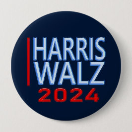 Chapa Redonda De 10 Cm Harris Walz, elecciones presidenciales de 2024