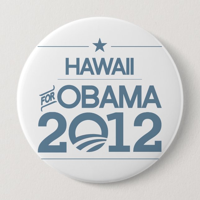 Chapa Redonda De 10 Cm HAWAII PARA OBAMA 2012.png (Anverso)