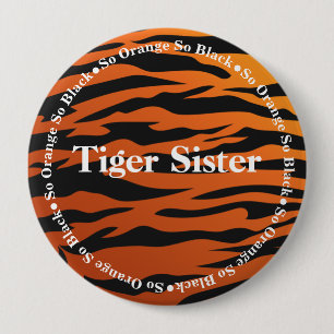 Chapa Redonda De 10 Cm Hermana del tigre de la raya del tigre