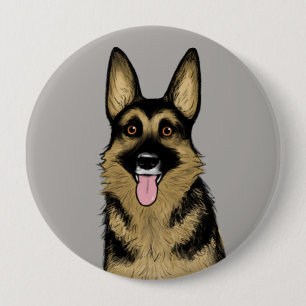 Chapa Redonda De 10 Cm Hermoso Personalizado de perro pastor alemán arte