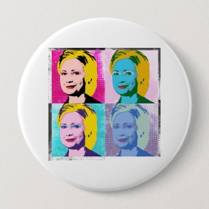 Chapa Redonda De 10 Cm hillary 2016 arte pop - - 