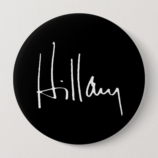 Chapa Redonda De 10 Cm HILLARY CLINTON AUTOGRAPH -.png (Anverso)