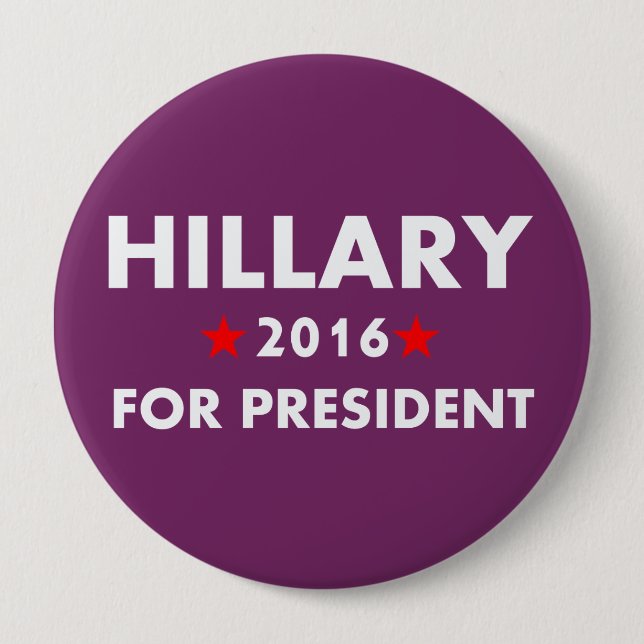 Chapa Redonda De 10 Cm Hillary Clinton para el presidente (Anverso)