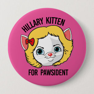 Chapa Redonda De 10 Cm Hillary Gatito para Pawsidenta