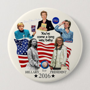 Chapa Redonda De 10 Cm Hillary para el presidente 2016