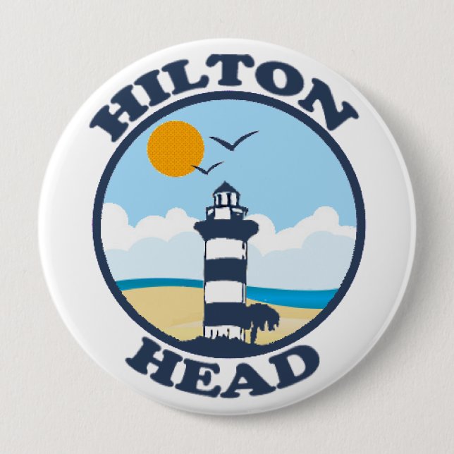 Chapa Redonda De 10 Cm Hilton Head Island. (Anverso)